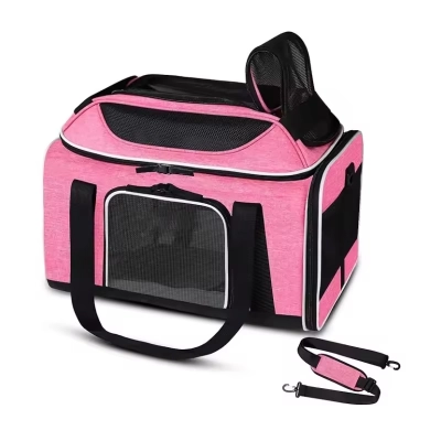  Portable Pet Carrier Airline-Approved Top-Expandable Soft-Sided Design Safety Zippers Anti-Scratch Mesh for Small Cats 01