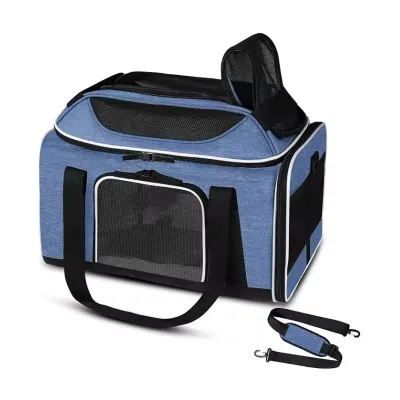  Portable Pet Carrier Airline-Approved Top-Expandable Soft-Sided Design Safety Zippers Anti-Scratch Mesh for Small Cats 02