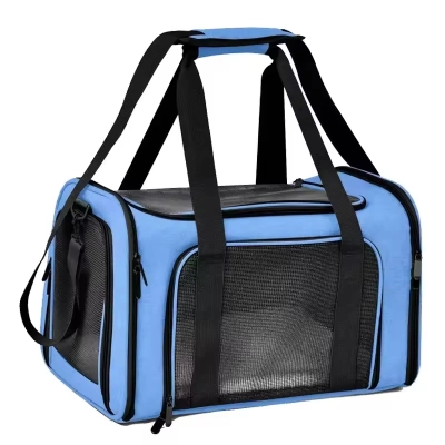 Portable Outdoor Pet Carrier Modern Style Foldable Backpack Kennel for Puppy Cat Breathable Oxford & Zipper Closure Made Metal 02