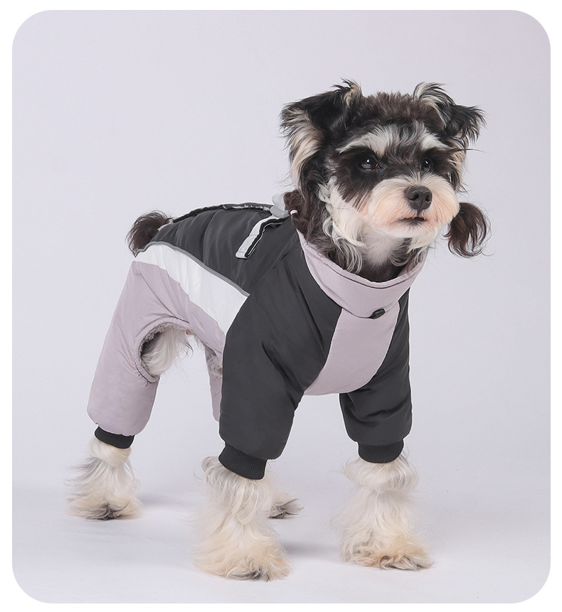 Wholesale Autumn Winter Warm Fleece Dog Coat Windproof Reflective Four Legged Pet Jacket Outdoor Sportswear Customization