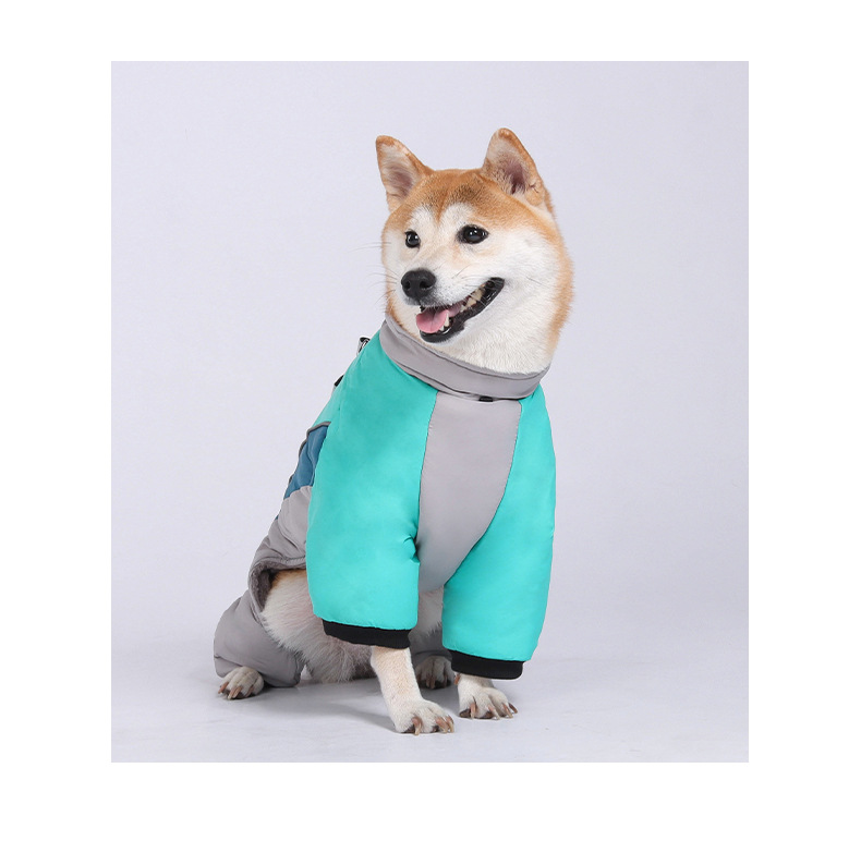 Wholesale Autumn Winter Warm Fleece Dog Coat Windproof Reflective Four Legged Pet Jacket Outdoor Sportswear Customization