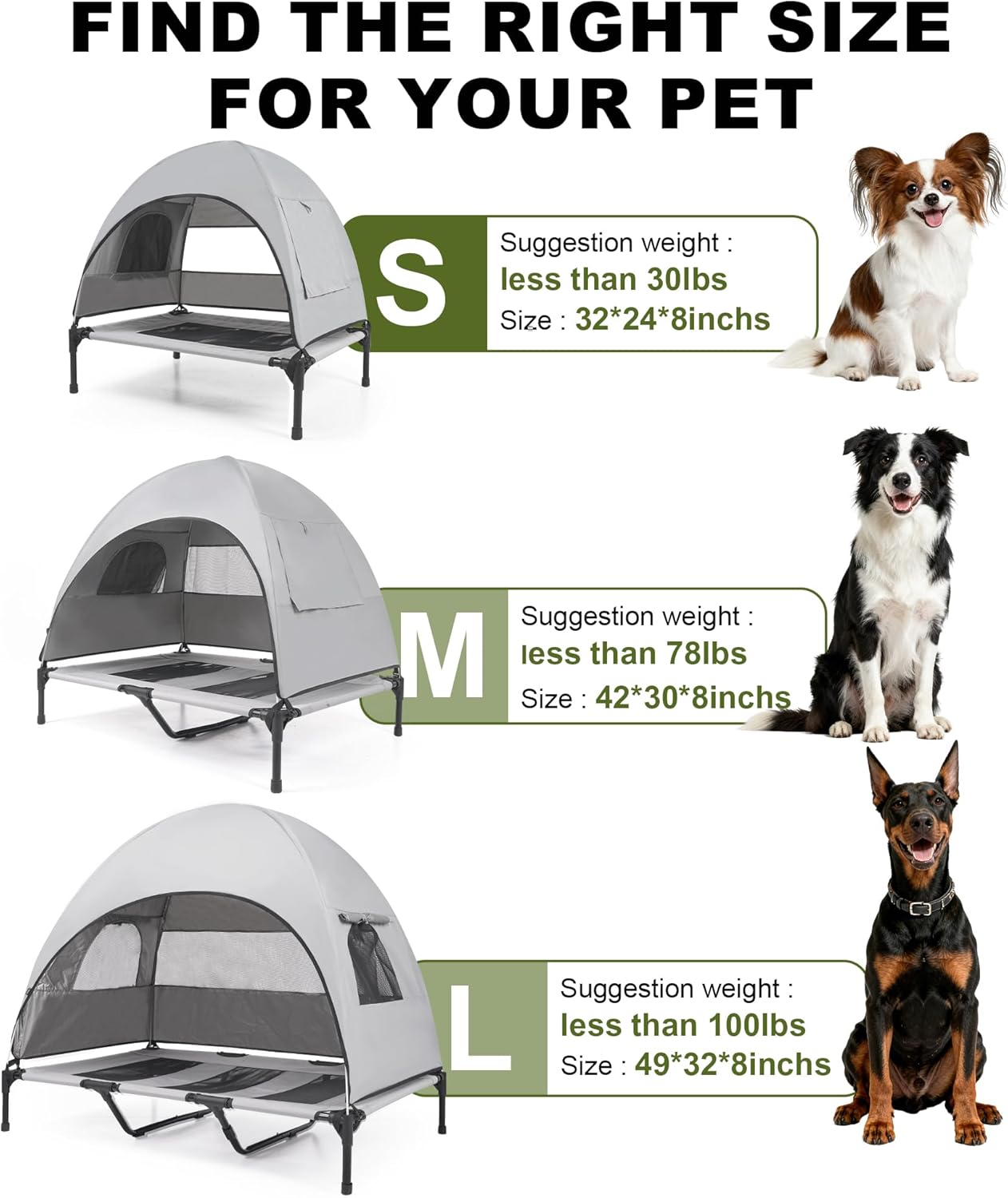 Portable Cooling Dog Bed with UV Shade for Camping & Travel