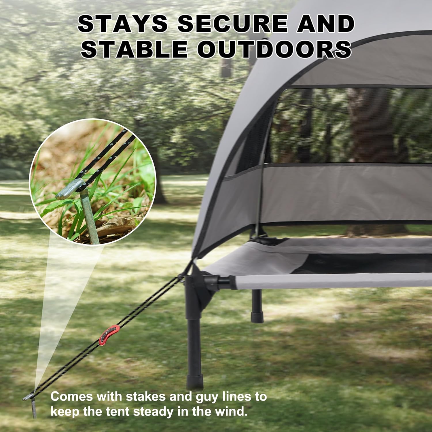 Portable Cooling Dog Bed with UV Shade for Camping & Travel