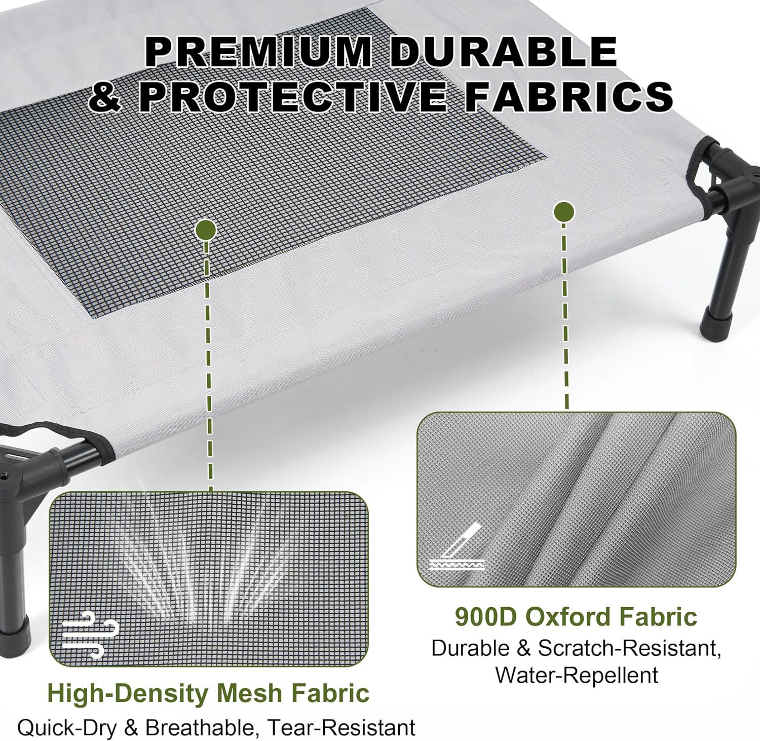 Portable Cooling Dog Bed with UV Shade for Camping & Travel