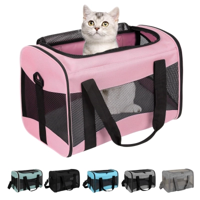 Airline Approved Soft-Sided Pet Carrier Collapsible Foldable Handheld Large Capacity for Small Medium Cats Dogs Up to 15 Lbs 01