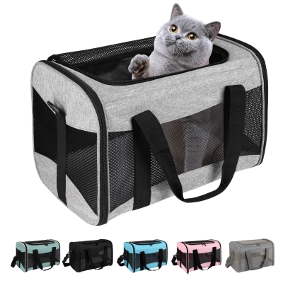 Soft-Sided Cat Carrying Case Dog Carrier Collapsible Large Capacity Airline Approved for Small Medium Pets 01