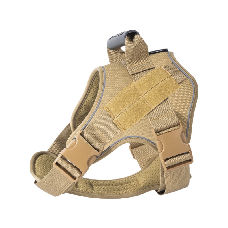 Large Size Nylon Dog Harness Adjustable Tactical Vest with Reflective Feature Walking Hiking Training Outdoor