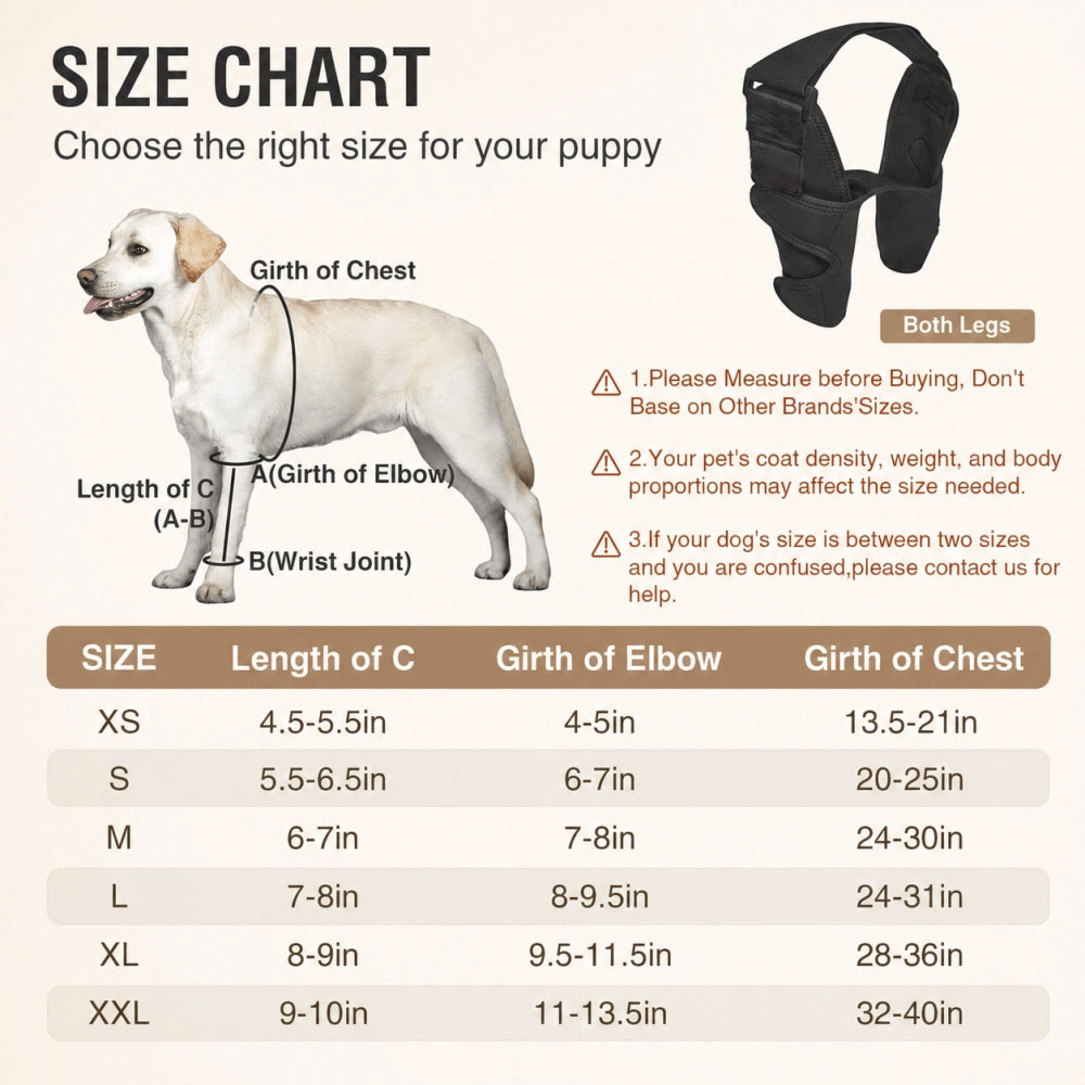 Canine Elbow & Shoulder Support Dog Brace Protector Pads