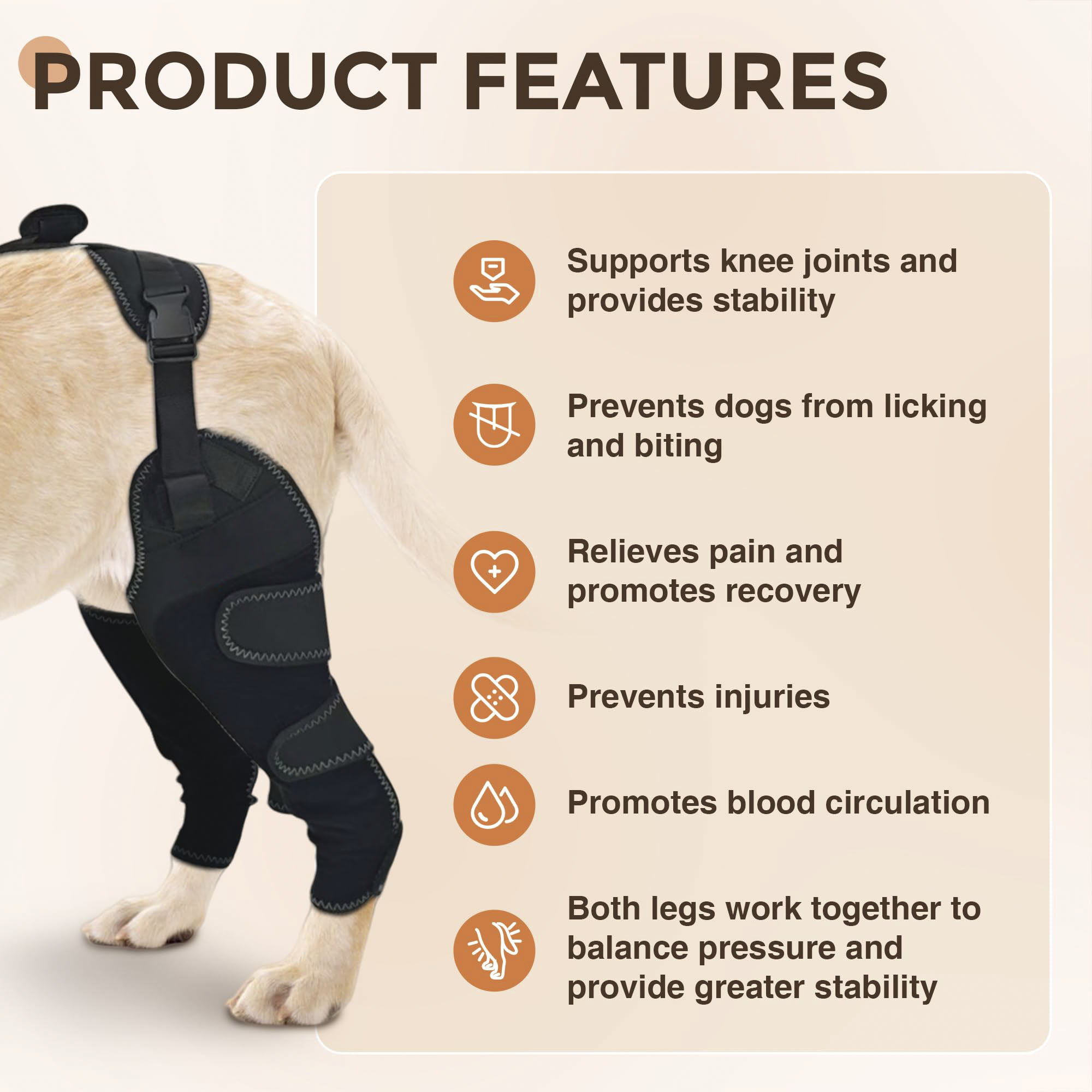 New-Design Chest Vest Dog Double Knee Brace for Torn ACL