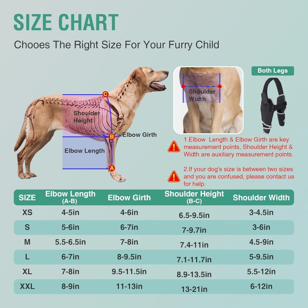 Dog Reflective Front Leg Elbow Brace Compression Sleeve for Arthritis
