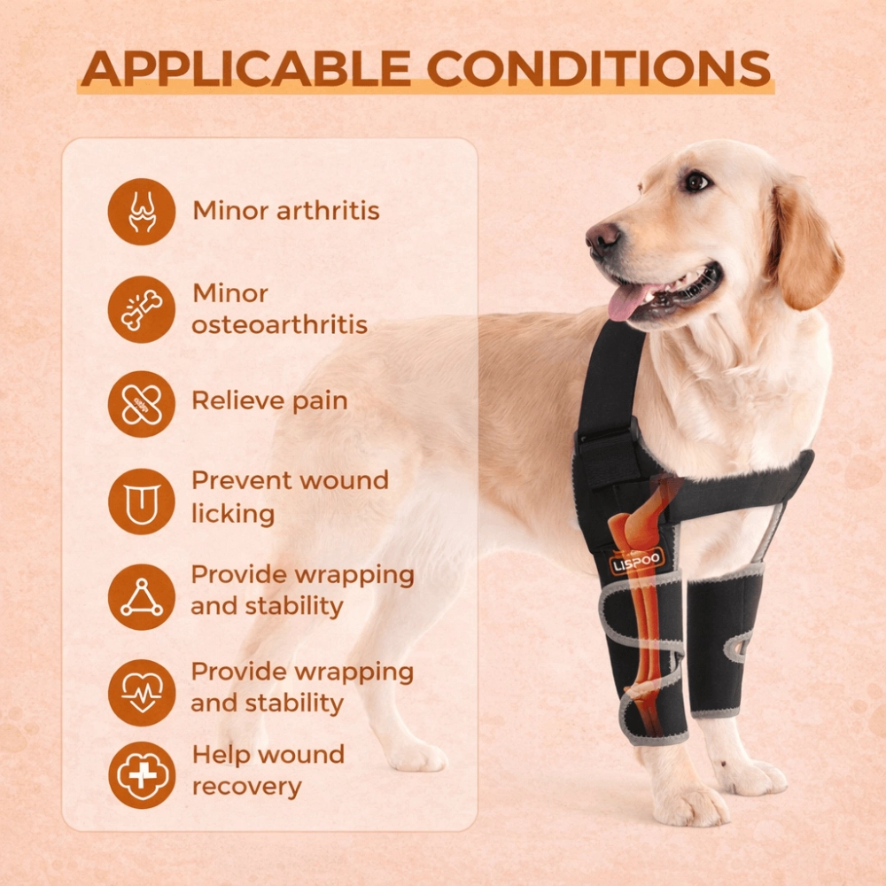 Dog Reflective Front Leg Elbow Brace Compression Sleeve for Arthritis