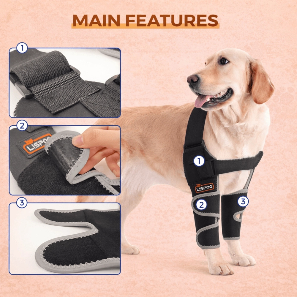 Dog Reflective Front Leg Elbow Brace Compression Sleeve for Arthritis