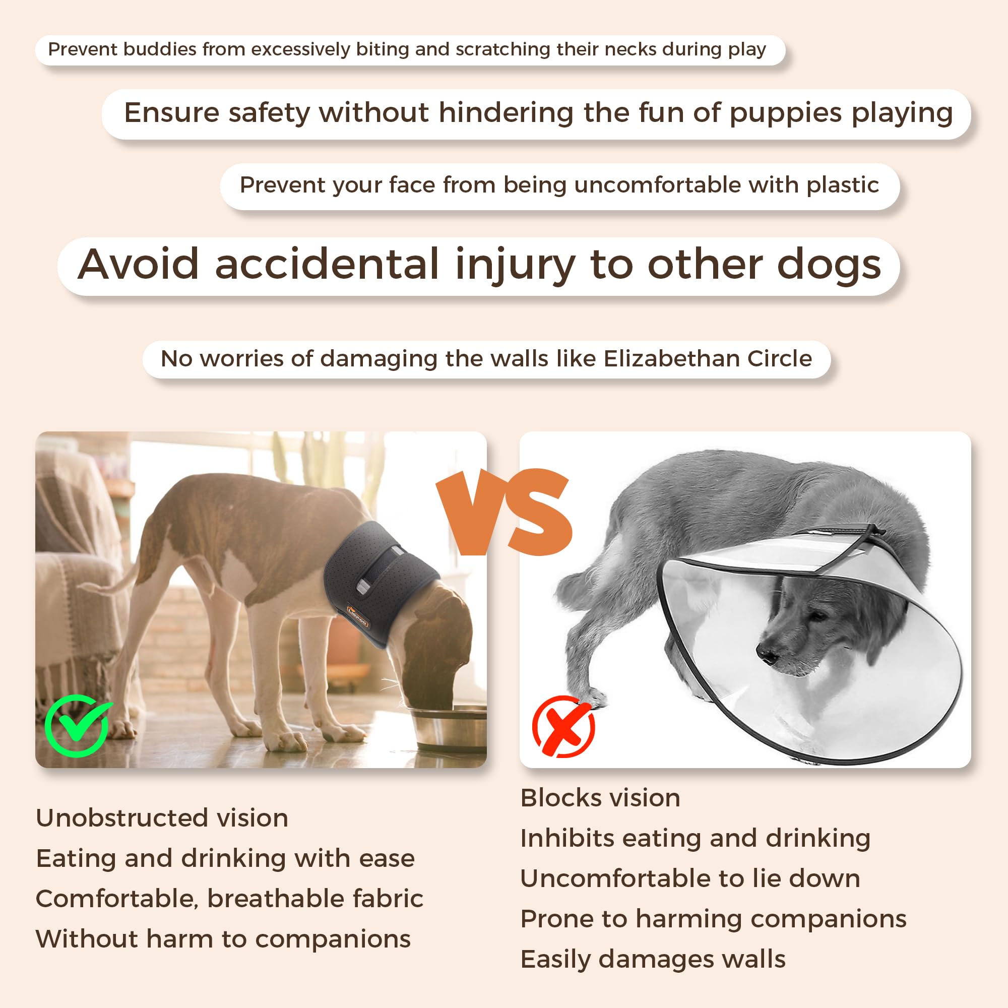 Dog Neck Brace with Support Strips