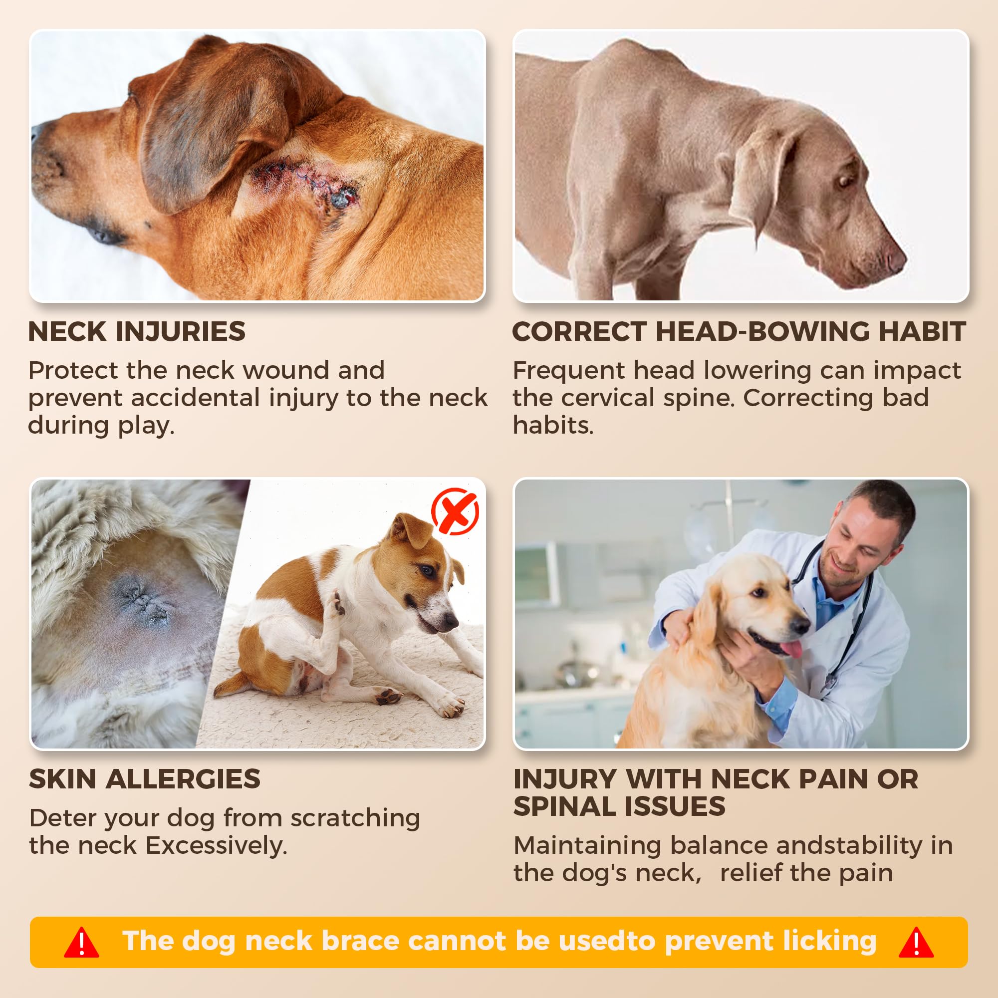 Dog Neck Brace with Support Strips
