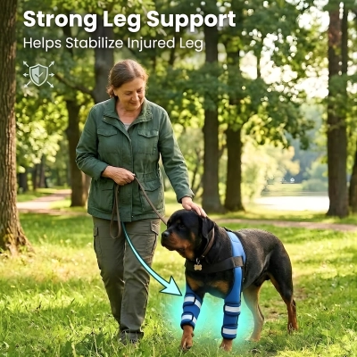 Adjustable Dog Elbow and Knee Support Brace for Front Legs with 4 Support Strips 02