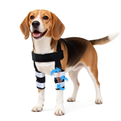 Reflective Dog Front Leg Brace for Knee Carpal Wrist Support 01