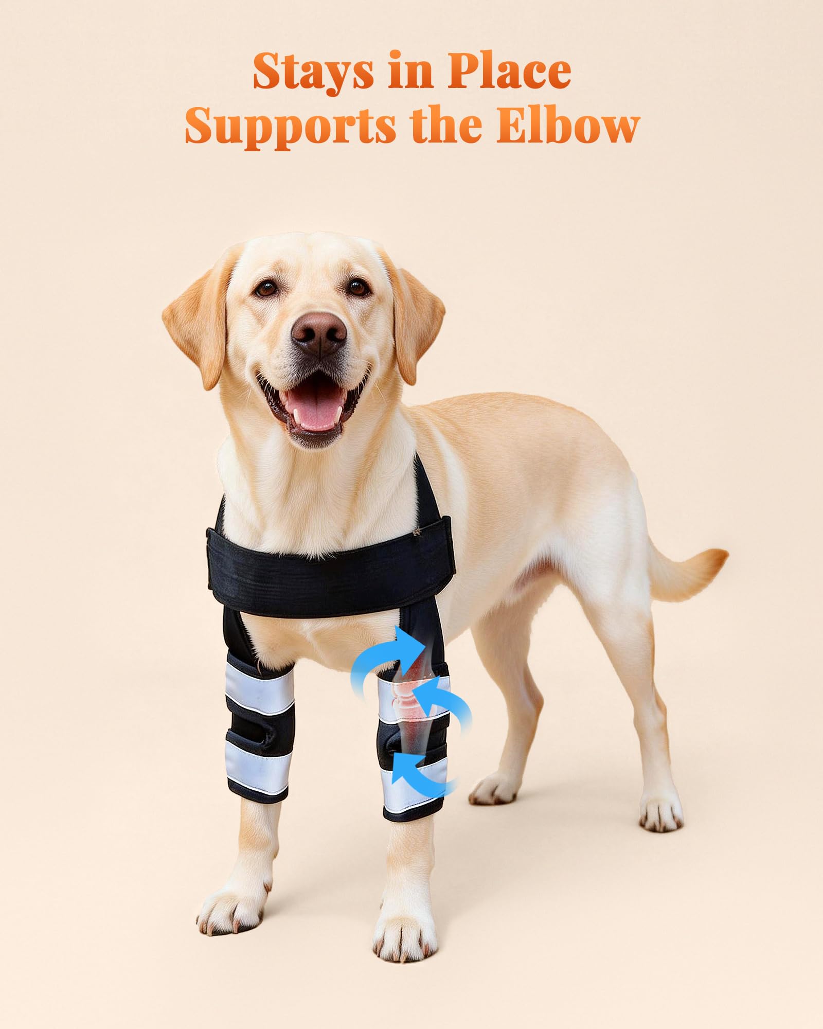 Reflective Dog Front Leg Brace for Knee Carpal Wrist Support