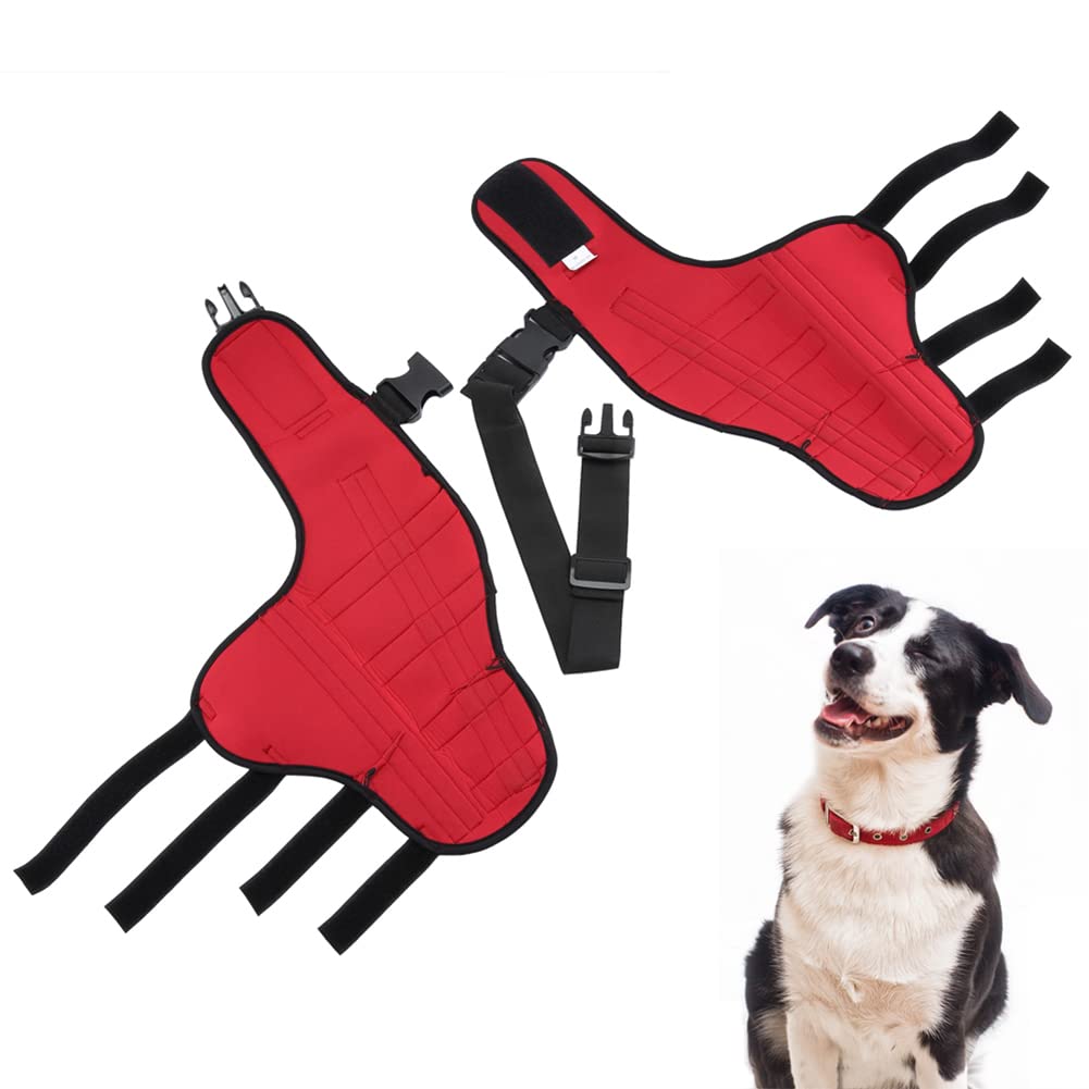 Dog Knee Brace Adjustable Dog Double Rear Leg Brace with Metal Support