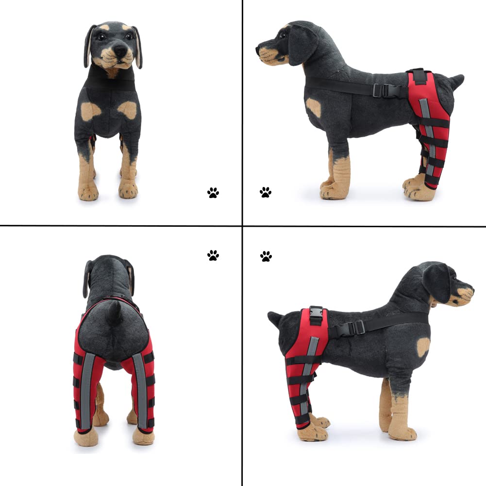 Dog Knee Brace Adjustable Dog Double Rear Leg Brace with Metal Support