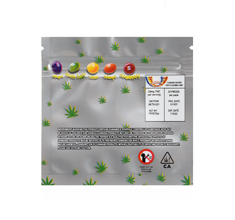 Skittles Edibles Packaging 400mg thc bags