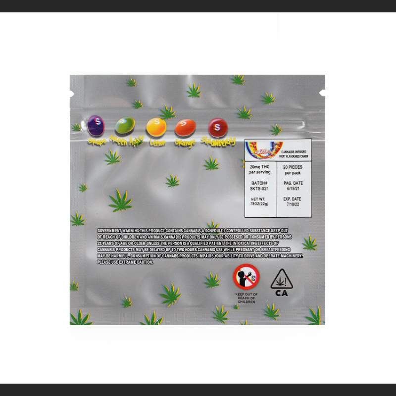 Skittles Edibles Packaging 400mg thc bags