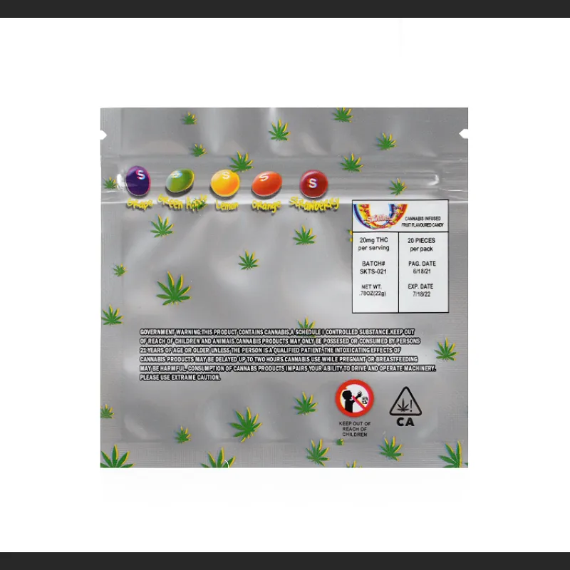 Skittles Edibles Packaging 400mg thc bags