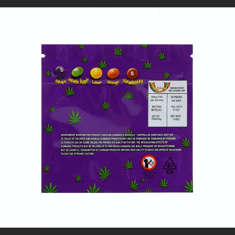 Skittles Edibles Packaging 400mg thc bags