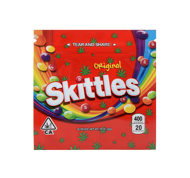 Skittles Edibles Packaging 400mg thc bags