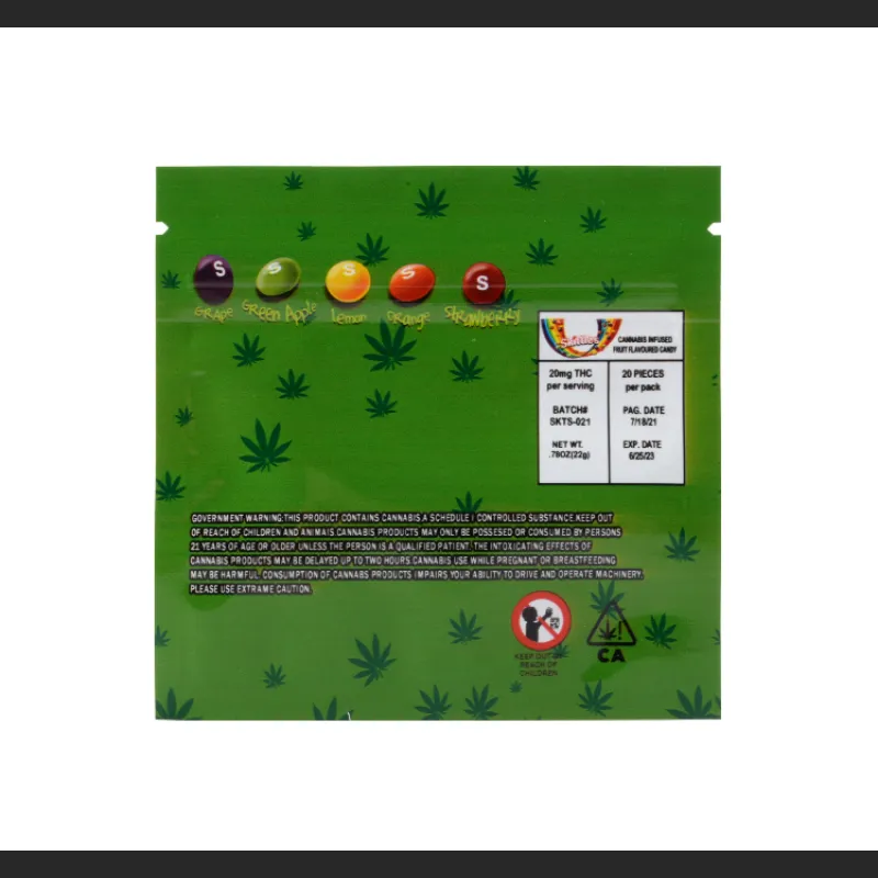 Skittles Edibles Packaging 400mg thc bags