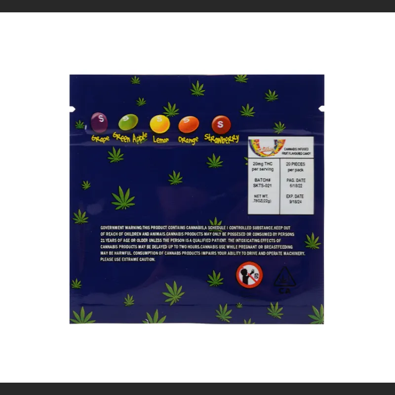 Skittles Edibles Packaging 400mg thc bags