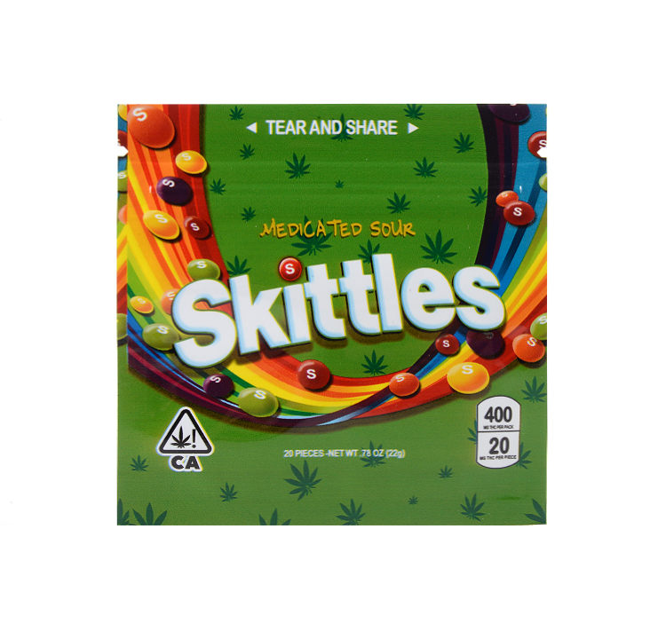 Skittles Edibles Packaging 400mg thc bags