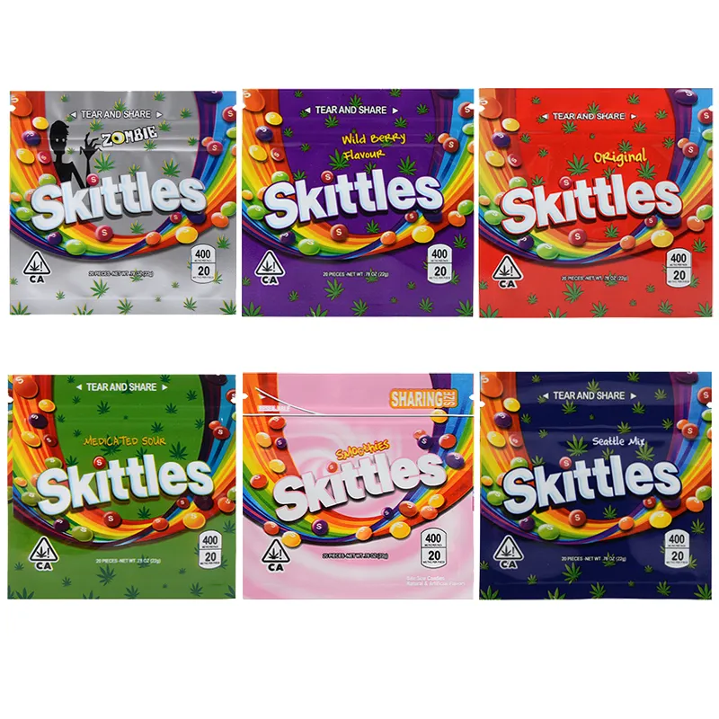 Skittles Edibles Packaging 400mg thc bags