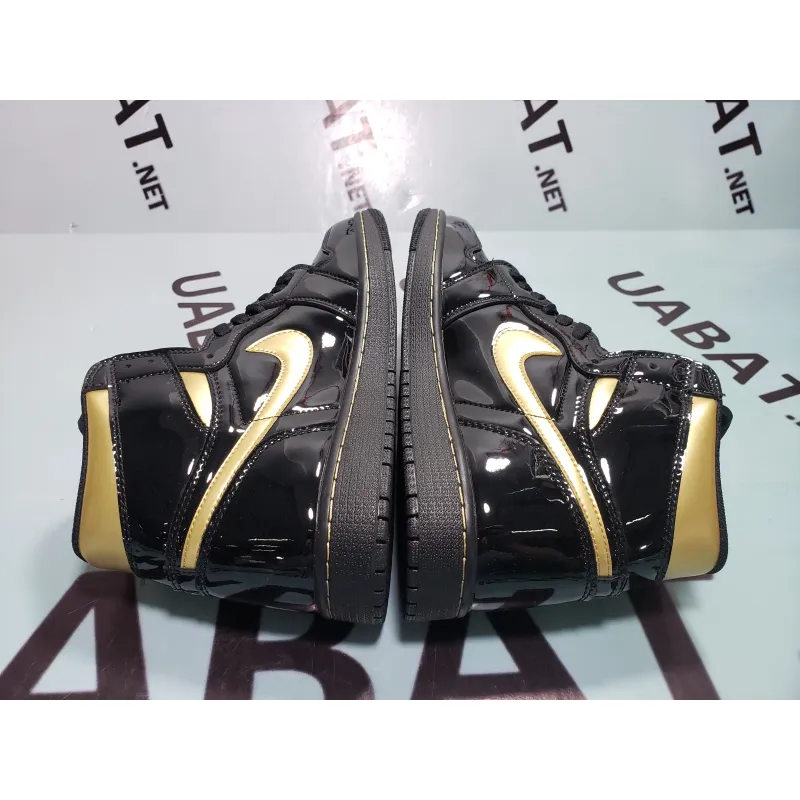 Uabat Jordan 1 Retro High Black Metallic Gold (2020),555088-032