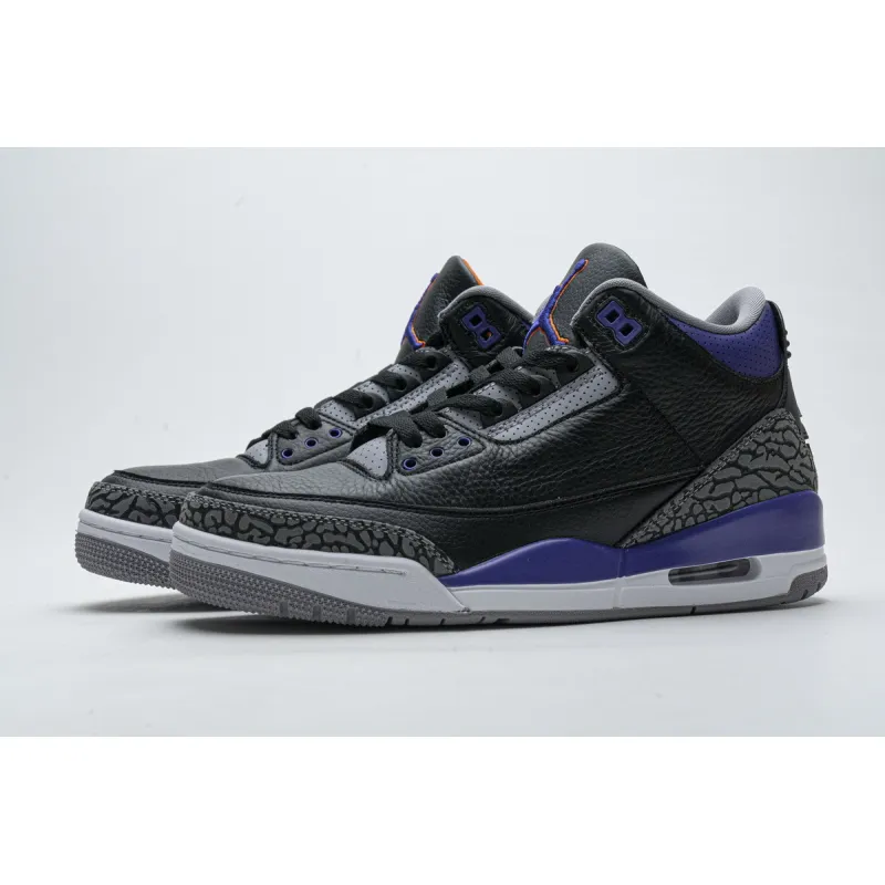 Uabat Jordan 3 Retro Black Court Purple,CT8532-050