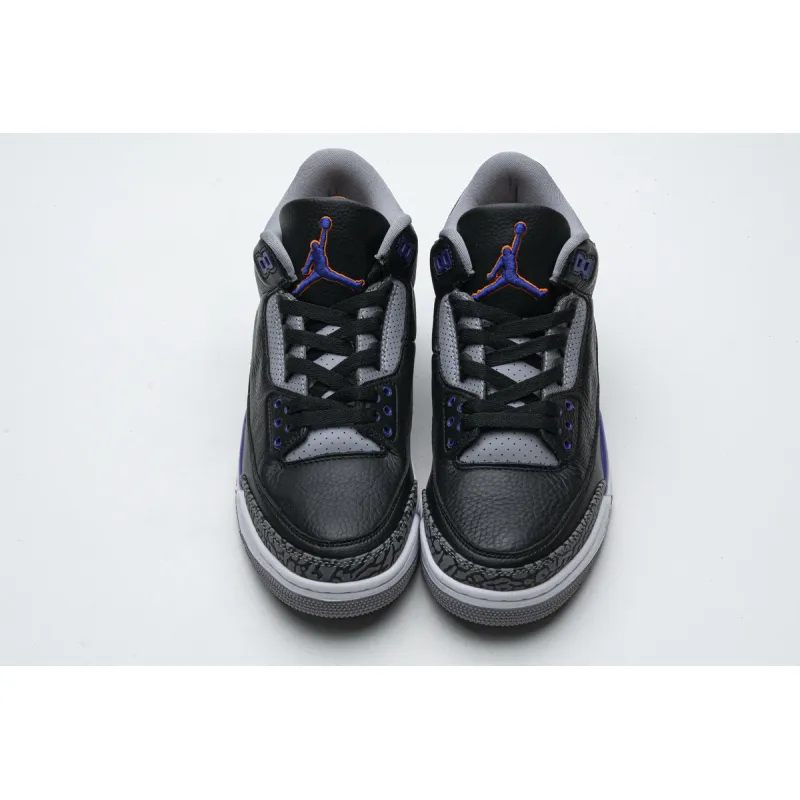 Uabat Jordan 3 Retro Black Court Purple,CT8532-050