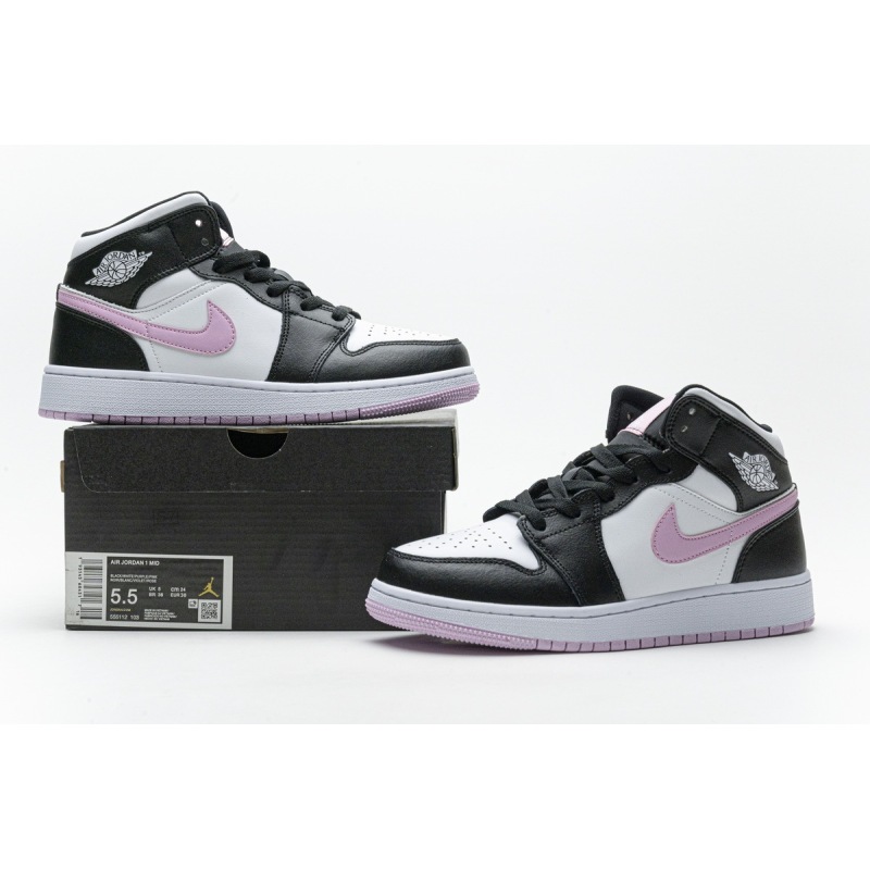 OG Air Jordan 1 Mid White Black Light Arctic Pink,555112-103