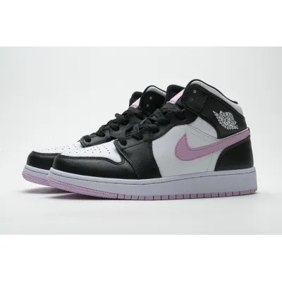 OG Air Jordan 1 Mid White Black Light Arctic Pink,555112-103 02