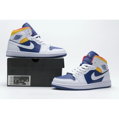 OG Air Jordan 1 Mid Royal Blue Laser Orange,554724-131 01