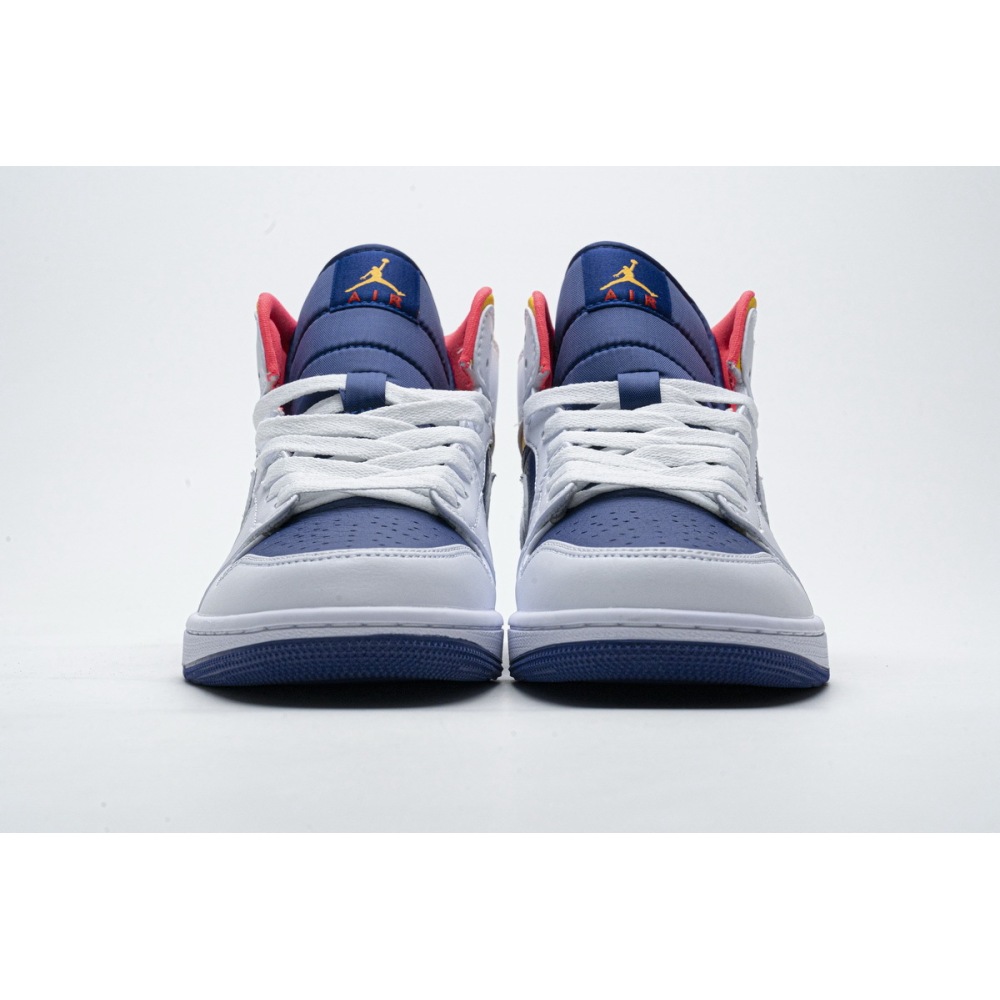 OG Air Jordan 1 Mid Royal Blue Laser Orange,554724-131