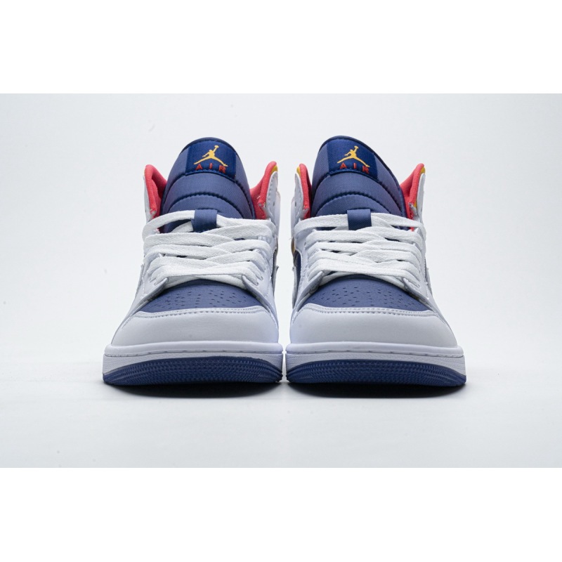OG Air Jordan 1 Mid Royal Blue Laser Orange,554724-131