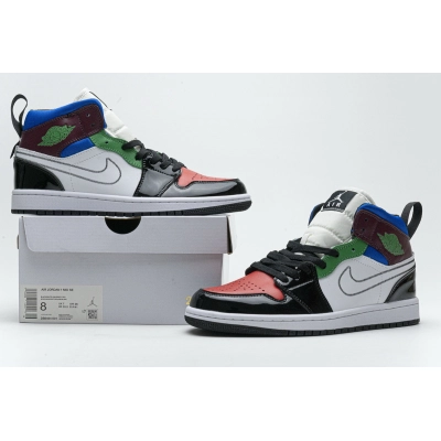 OG Air Jordan 1 Mid SE Black White Multi-Color,DB5454-001 01