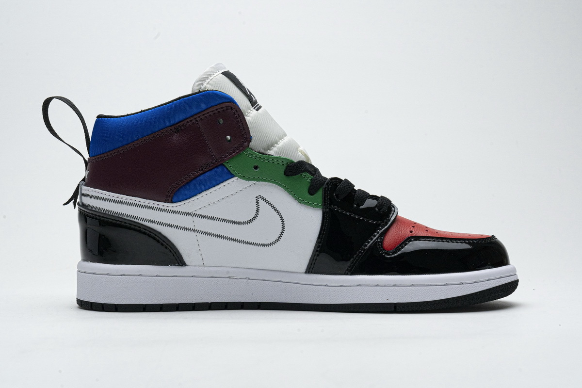 OG Air Jordan 1 Mid SE Black White Multi-Color,DB5454-001