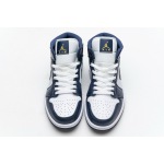 OG Air Jordan 1 Mid White Metallic Gold Obsidian , 554724-174