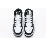 OG Air Jordan 1 Mid Patent Black White Gold, 852542-007