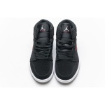 OG Air Jordan 1 Mid Multi-Color Swoosh Black (GS), 554725-065