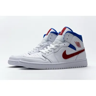 OG Air Jordan 1 Mid White Red Royal (W), BQ6472-164 02