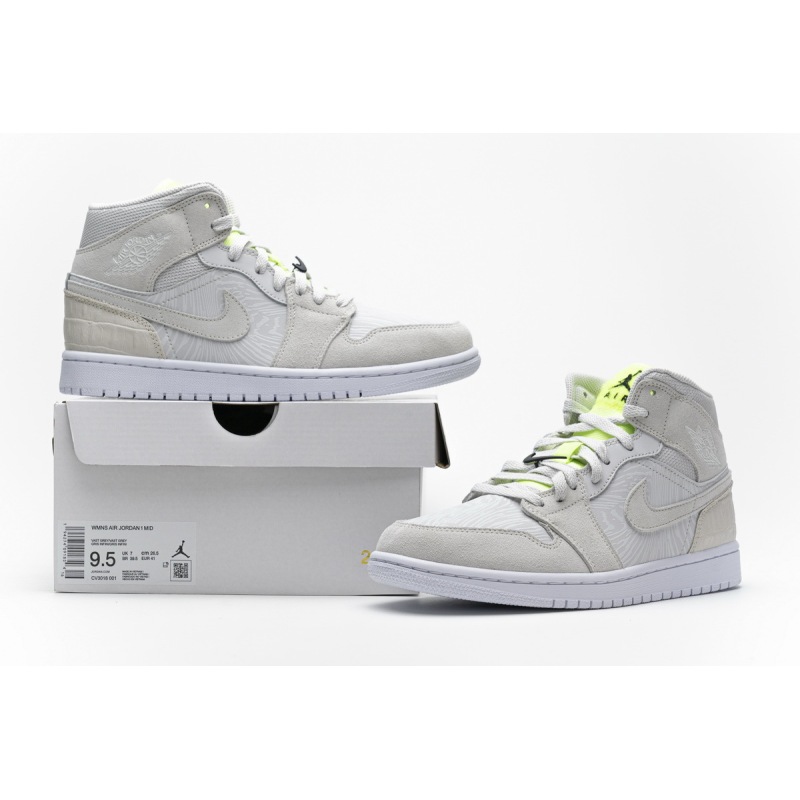 OG Air Jordan 1 Mid Vast Grey Ghost Green (W), CV3018--001