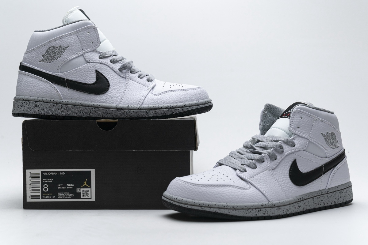 OG Air Jordan 1 Mid White Cement (GS),  554725-115