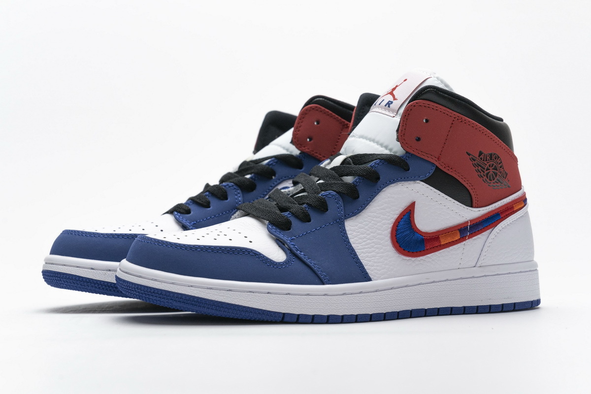 OG Air Jordan 1 Mid Multi-Color Swoosh,  852542-146