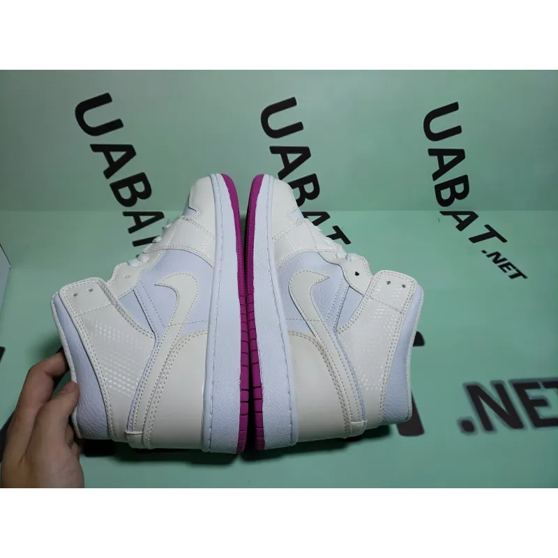 OG Air Jordan 1 Mid SE White Fuchsia Blast,  555112-100